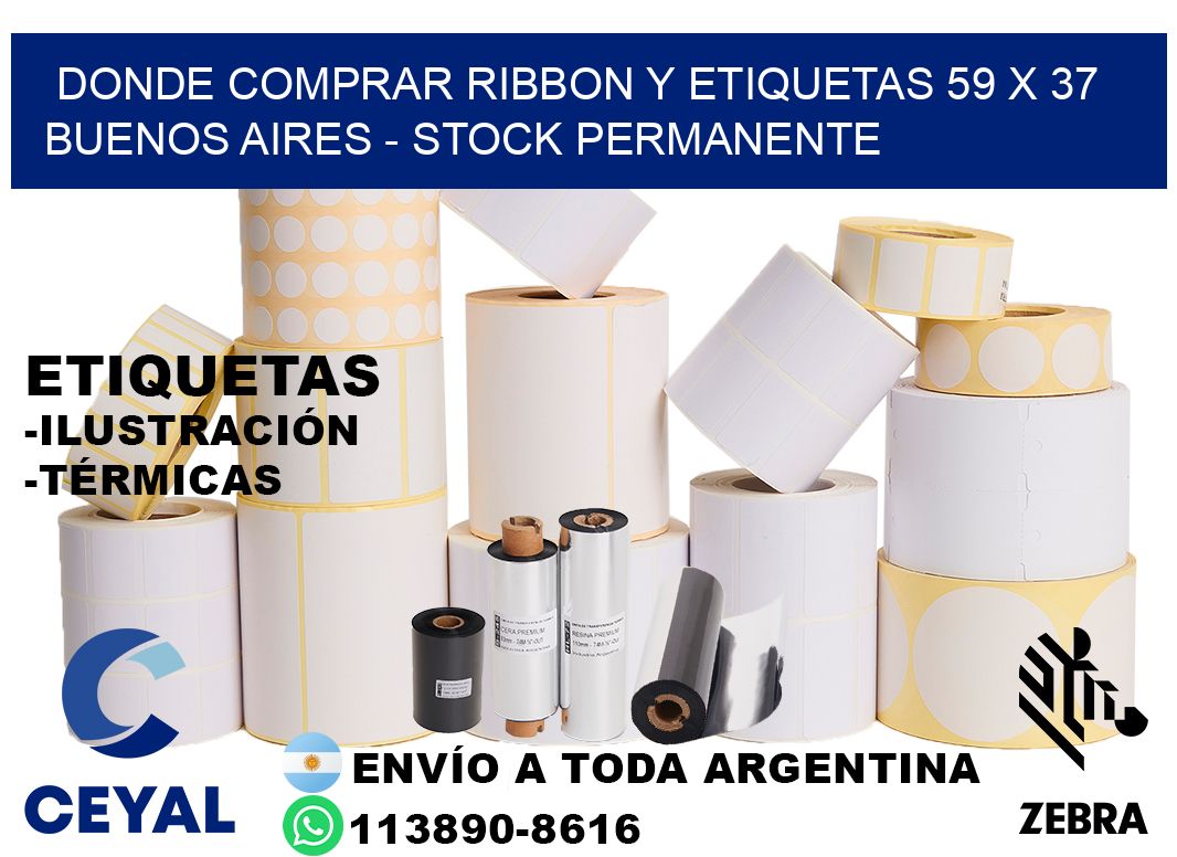 Donde Comprar ribbon y etiquetas 59 x 37 Buenos Aires - Stock permanente