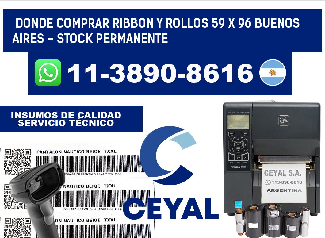 Donde Comprar ribbon y rollos 59 x 96 Buenos Aires - Stock permanente