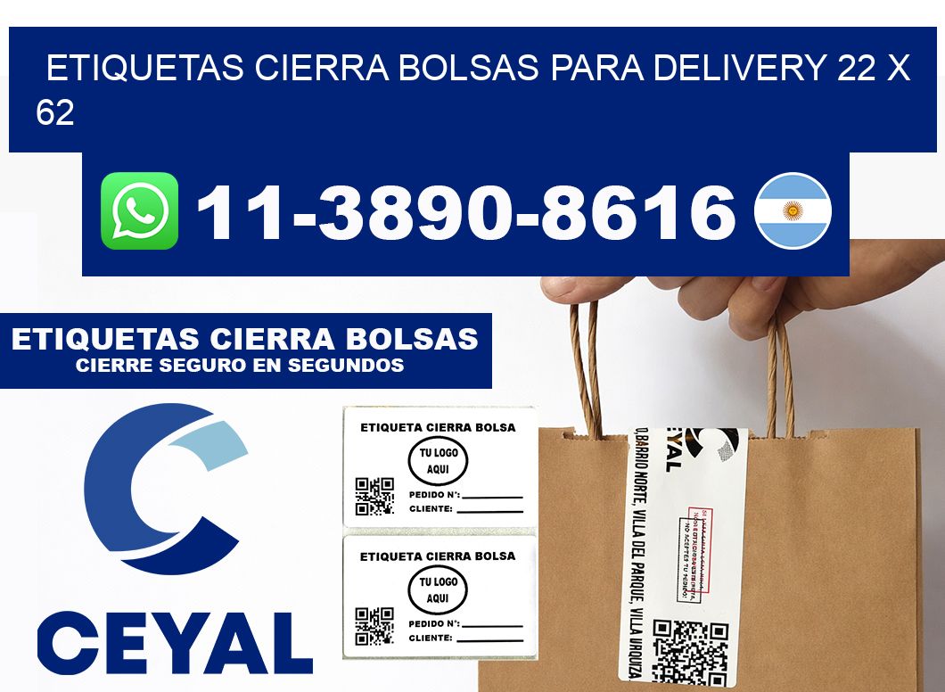 ETIQUETAS CIERRA BOLSAS PARA DELIVERY 22 x 62