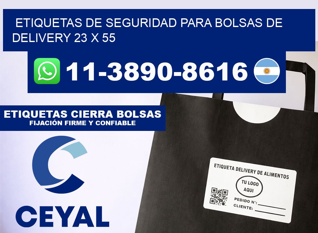 ETIQUETAS DE SEGURIDAD PARA BOLSAS DE DELIVERY 23 x 55
