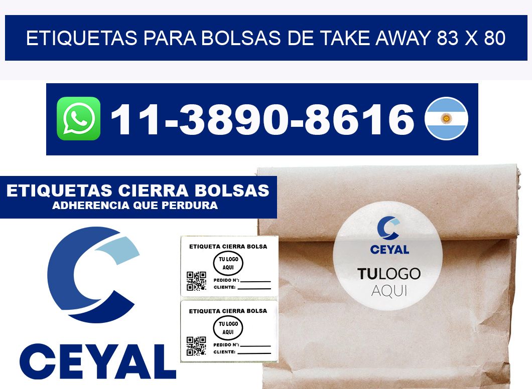 ETIQUETAS PARA BOLSAS DE TAKE AWAY 83 x 80
