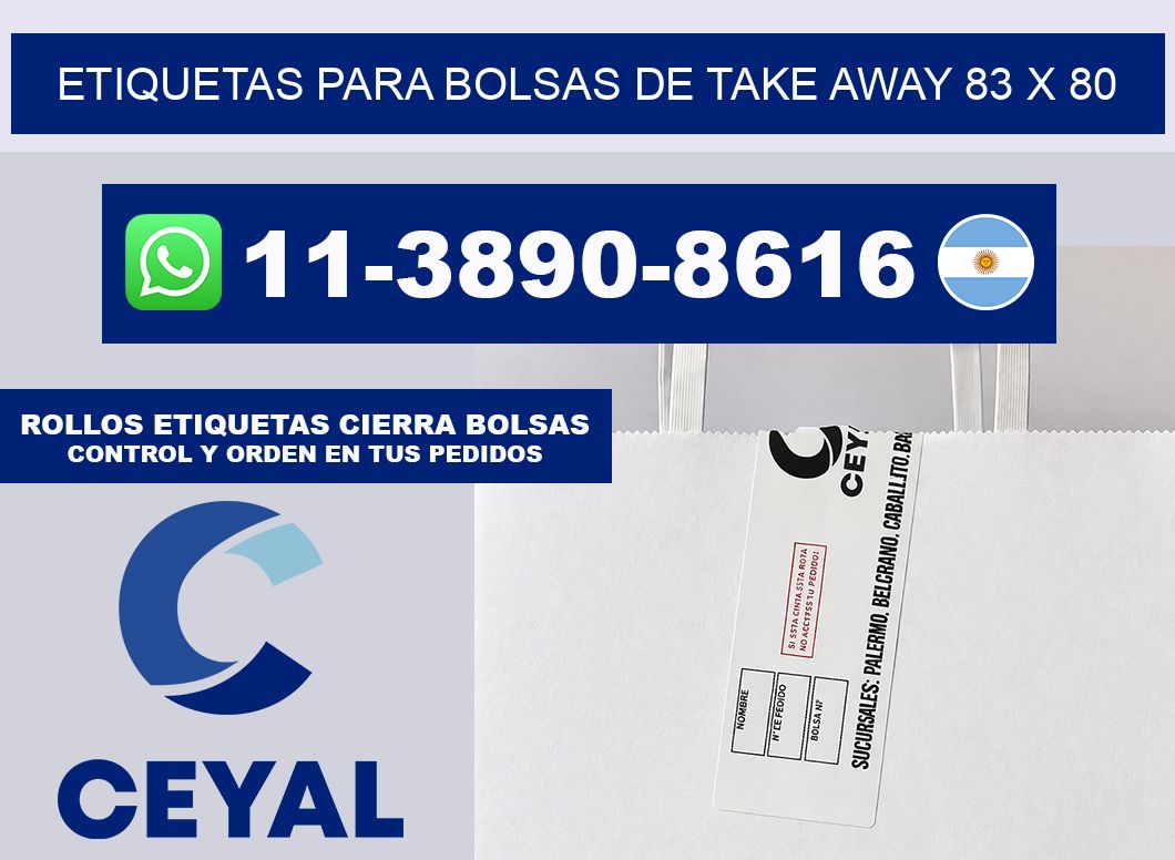ETIQUETAS PARA BOLSAS DE TAKE AWAY 83 x 80
