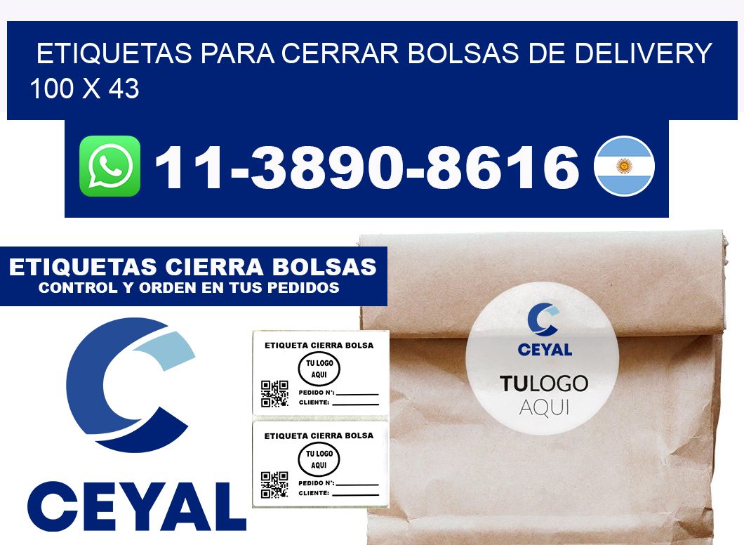 ETIQUETAS PARA CERRAR BOLSAS DE DELIVERY 100 x 43