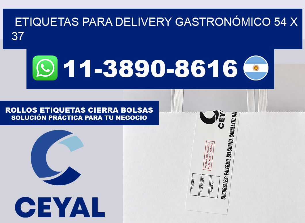 ETIQUETAS PARA DELIVERY GASTRONÓMICO 54 x 37