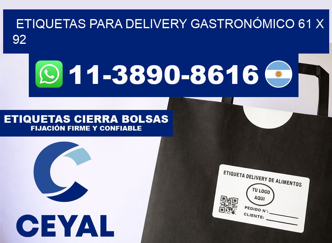 ETIQUETAS PARA DELIVERY GASTRONÓMICO 61 x 92