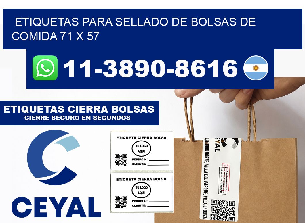 ETIQUETAS PARA SELLADO DE BOLSAS DE COMIDA 71 x 57