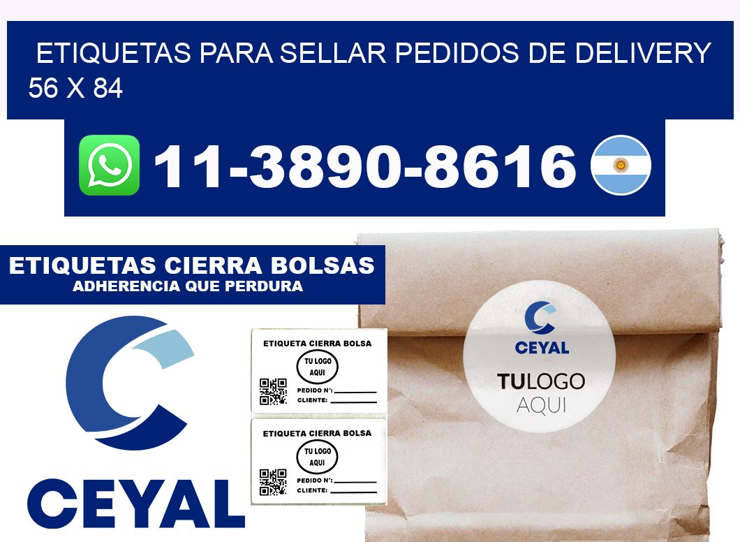 ETIQUETAS PARA SELLAR PEDIDOS DE DELIVERY 56 x 84