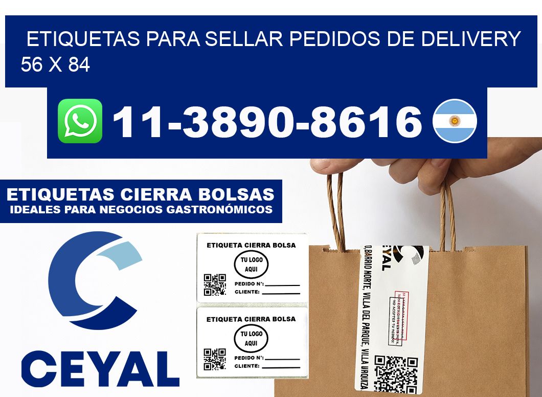 ETIQUETAS PARA SELLAR PEDIDOS DE DELIVERY 56 x 84