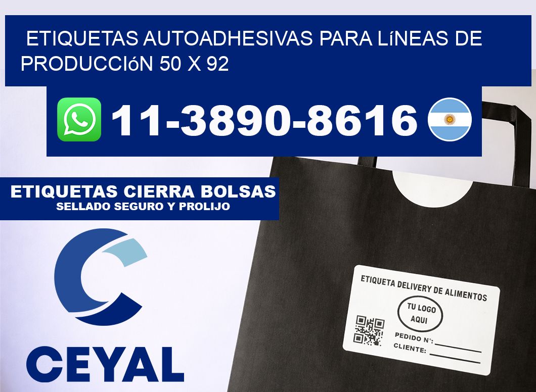 Etiquetas autoadhesivas para líneas de producción 50 x 92