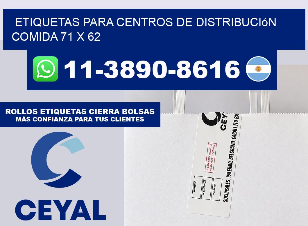 Etiquetas para centros de distribución comida 71 x 62