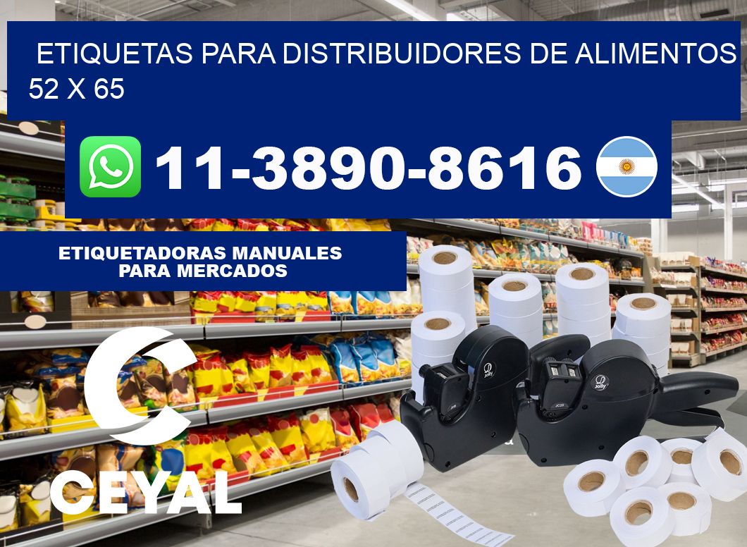 Etiquetas para distribuidores de alimentos 52 x 65