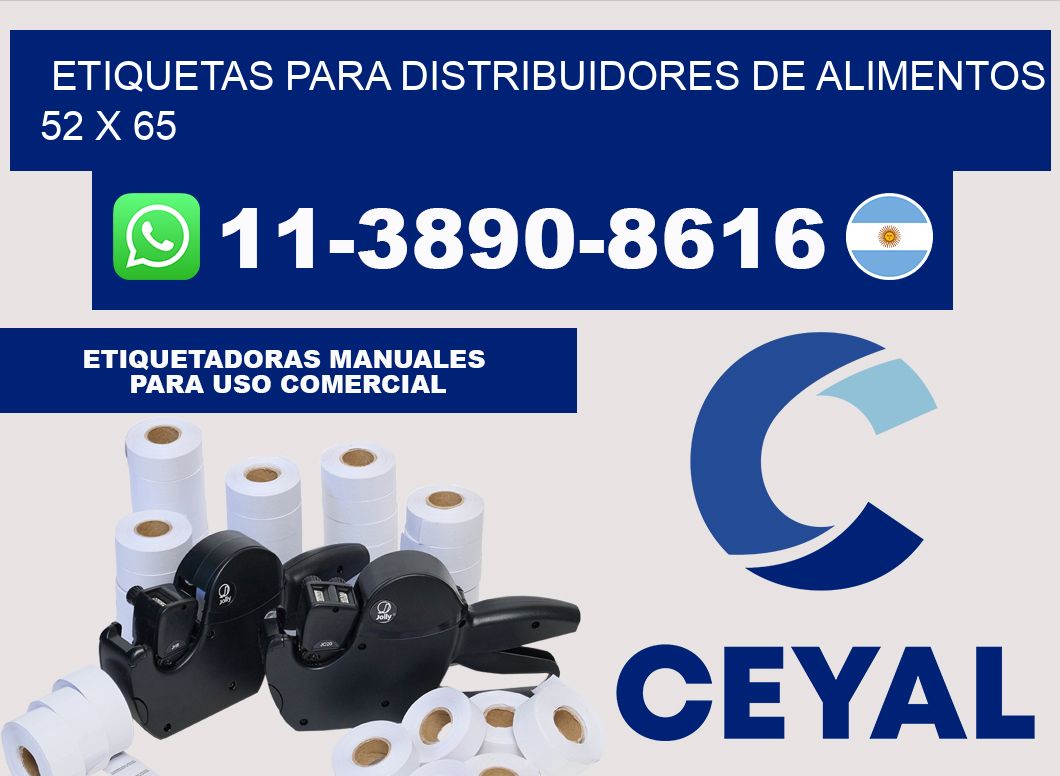 Etiquetas para distribuidores de alimentos 52 x 65
