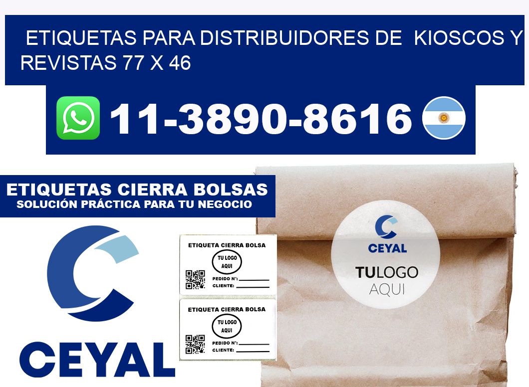 Etiquetas para distribuidores de  kioscos y revistas 77 x 46