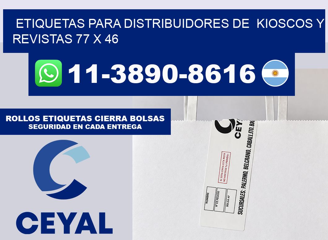 Etiquetas para distribuidores de  kioscos y revistas 77 x 46