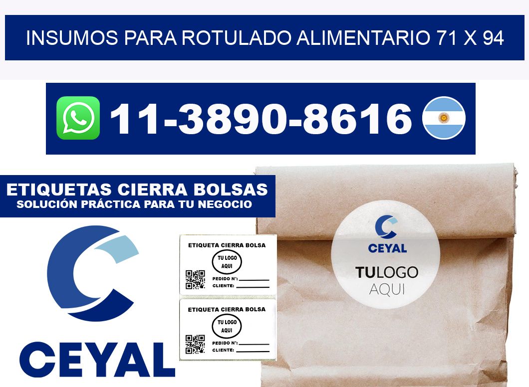 Insumos para rotulado alimentario 71 x 94