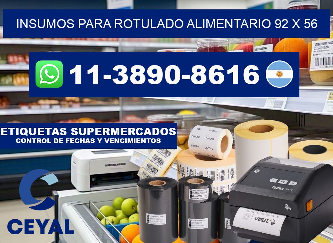 Insumos para rotulado alimentario 92 x 56