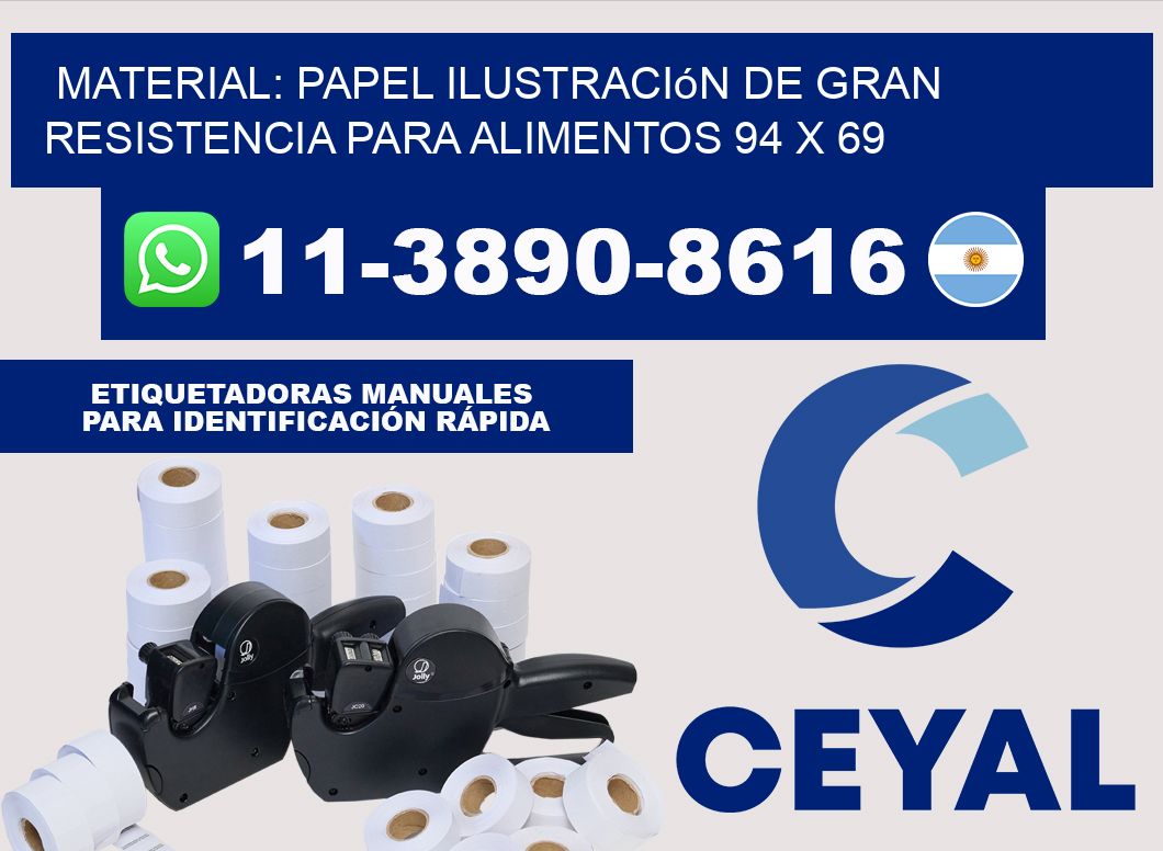Material: papel ilustración de gran resistencia para alimentos 94 x 69