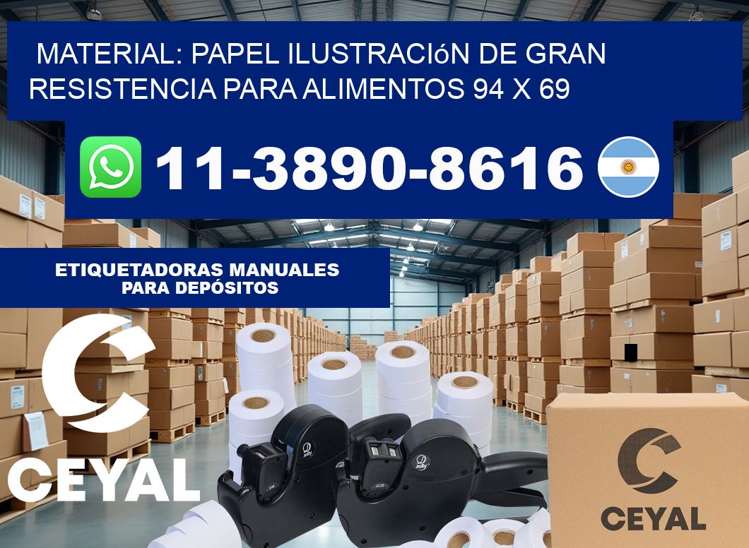 Material: papel ilustración de gran resistencia para alimentos 94 x 69