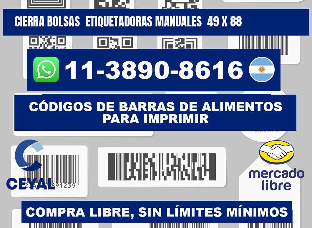 cierra bolsas  Etiquetadoras Manuales  49 x 88