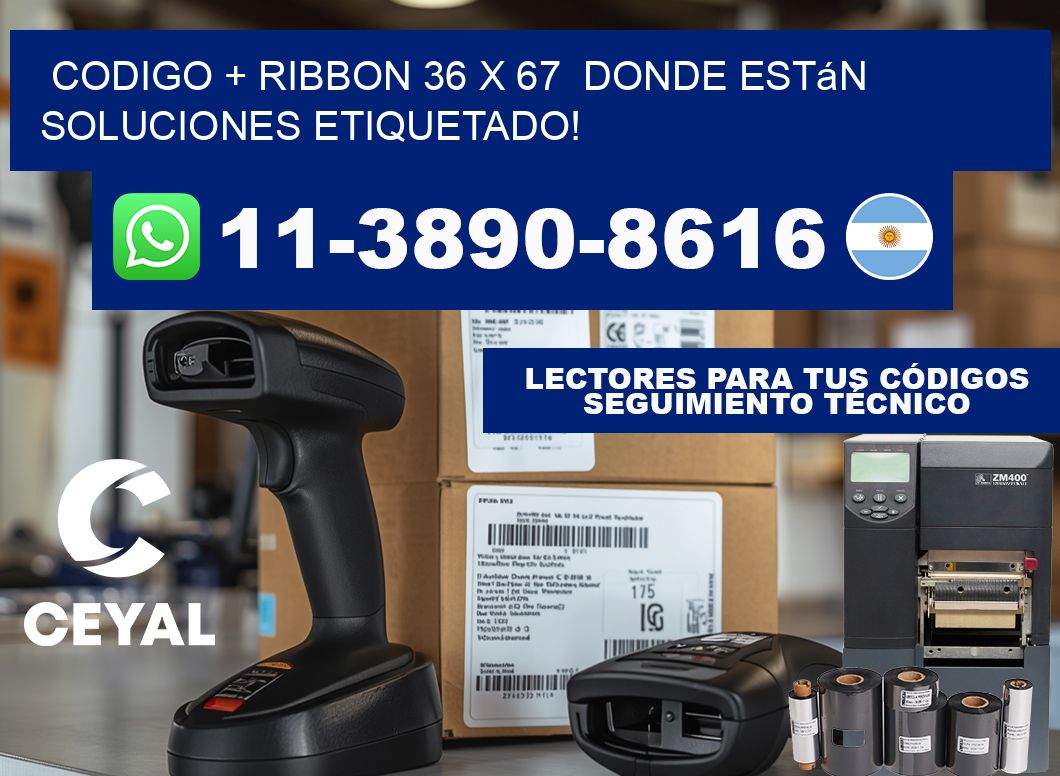 codigo + ribbon 36 x 67  donde están soluciones etiquetado!