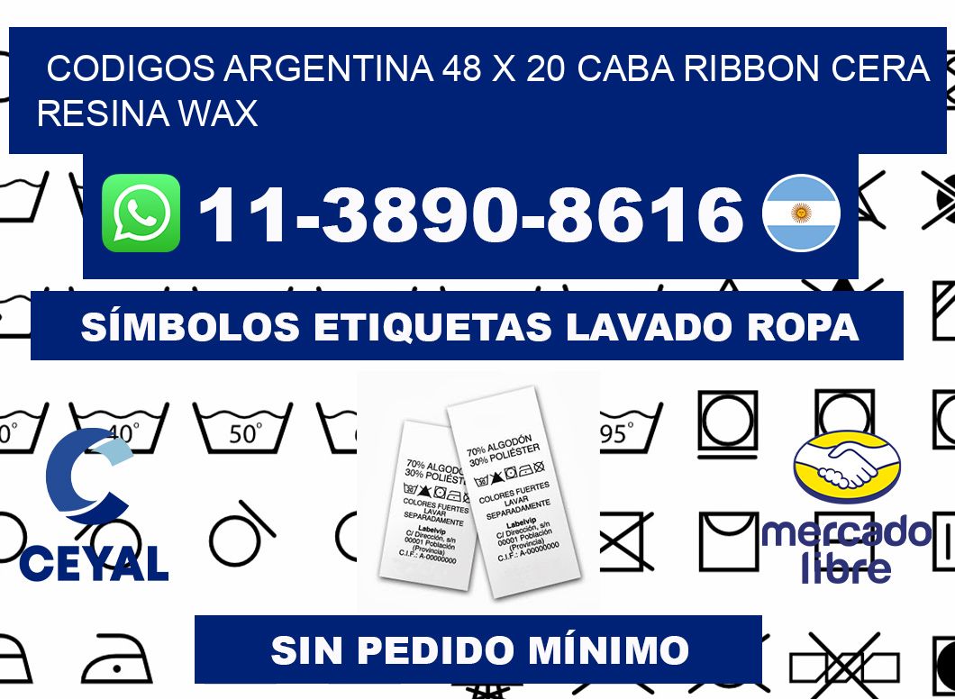 codigos Argentina 48 x 20 CABA Ribbon cera resina wax