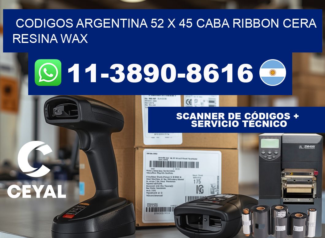 codigos Argentina 52 x 45 CABA Ribbon cera resina wax