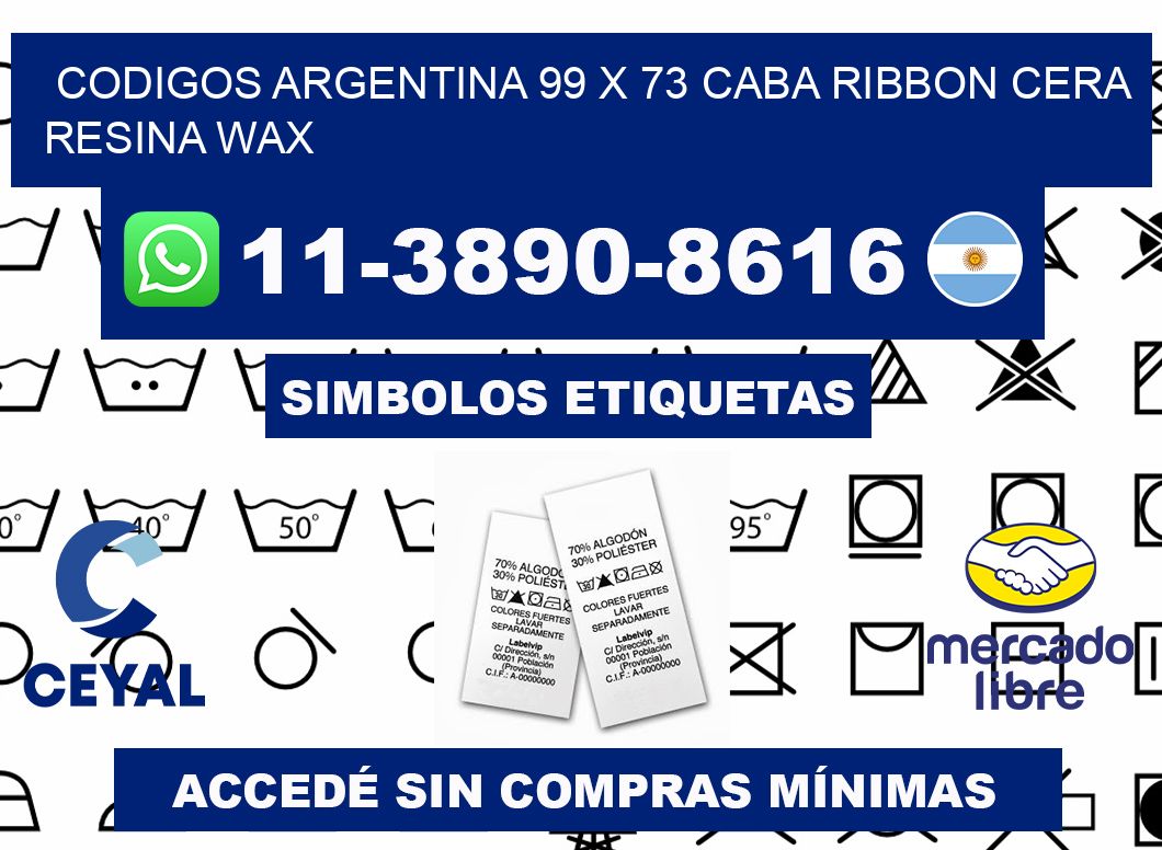 codigos Argentina 99 x 73 CABA Ribbon cera resina wax
