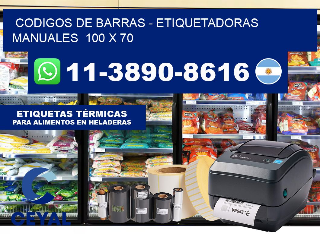 codigos de barras – Etiquetadoras Manuales  100 x 70