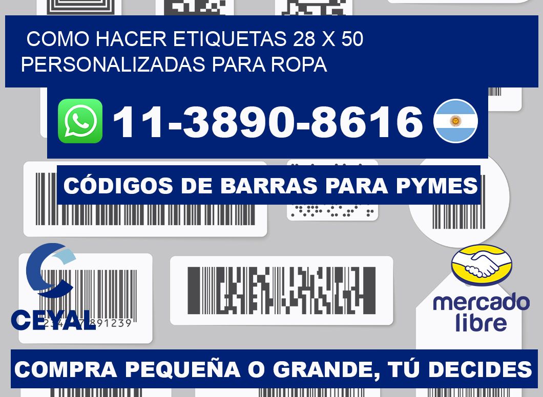 como hacer etiquetas 28 x 50 personalizadas para ropa