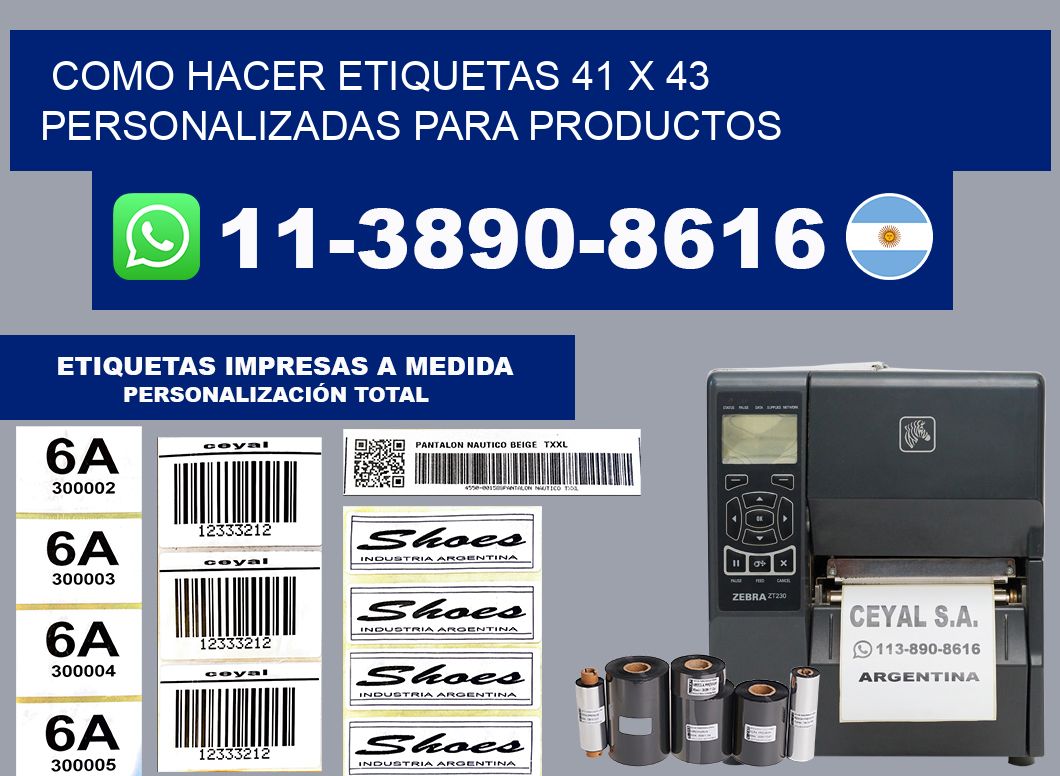 como hacer etiquetas 41 x 43 personalizadas para productos