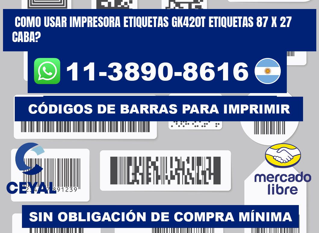 como usar impresora etiquetas gk420t etiquetas 87 x 27 CABA?