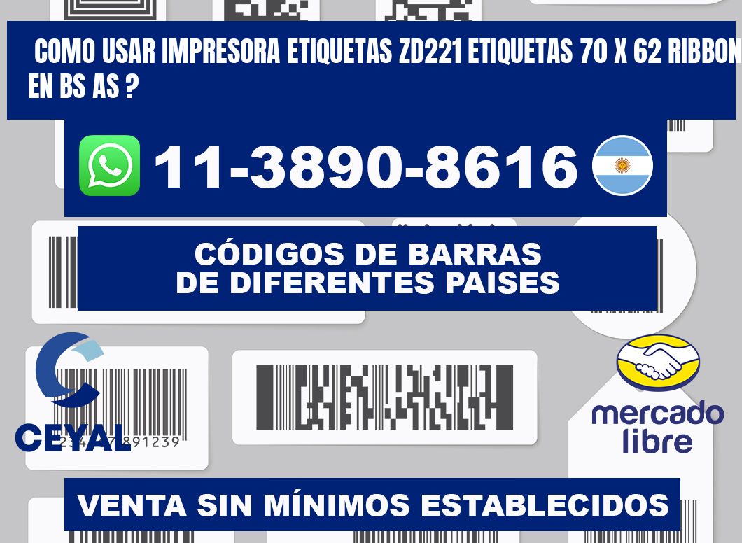 como usar impresora etiquetas zd221 etiquetas 70 x 62 ribbon en BS AS ?