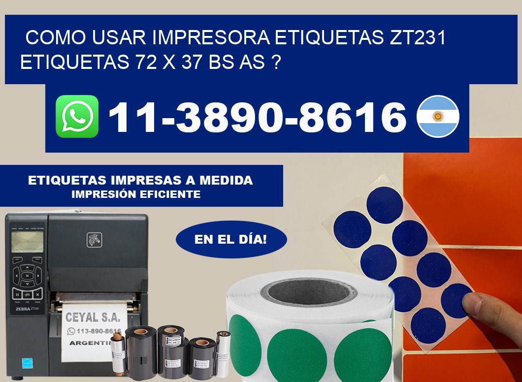 como usar impresora etiquetas zt231 etiquetas 72 x 37 BS AS ?