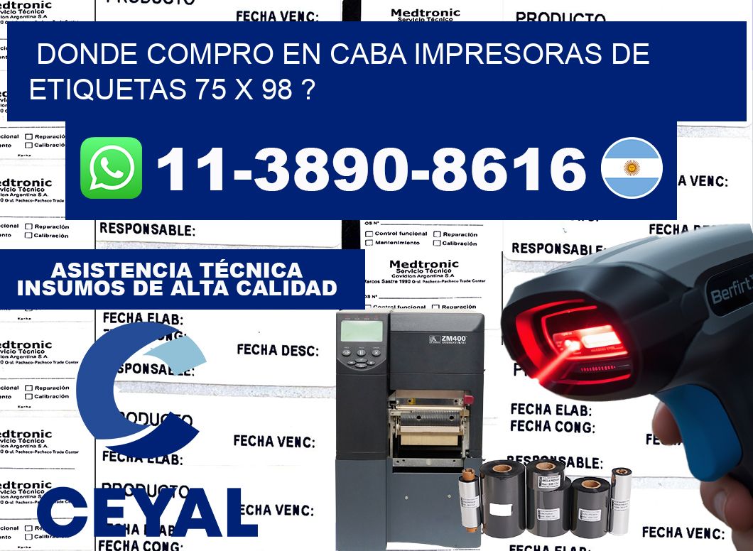 donde compro en CABA impresoras de etiquetas 75 x 98 ?