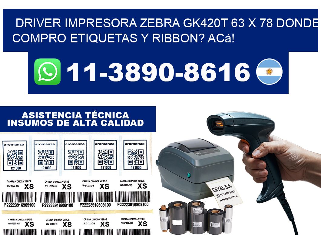 driver impresora zebra gk420t 63 x 78 Donde compro etiquetas y ribbon? Acá!