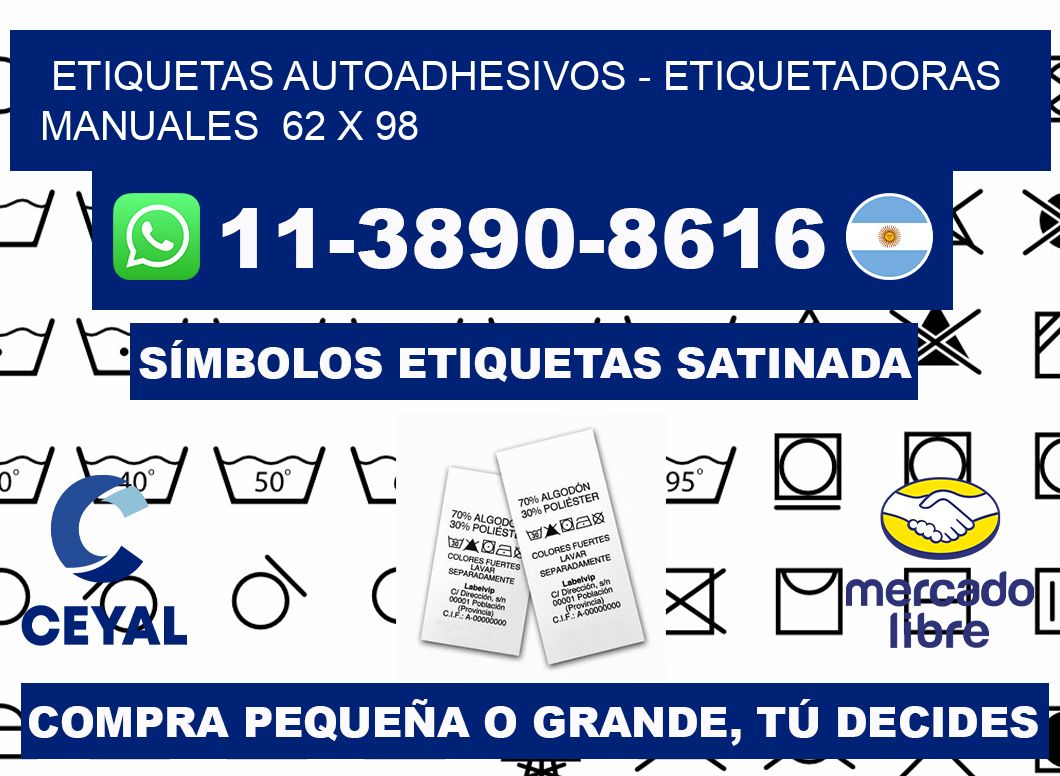 etiquetas autoadhesivos - Etiquetadoras Manuales  62 x 98