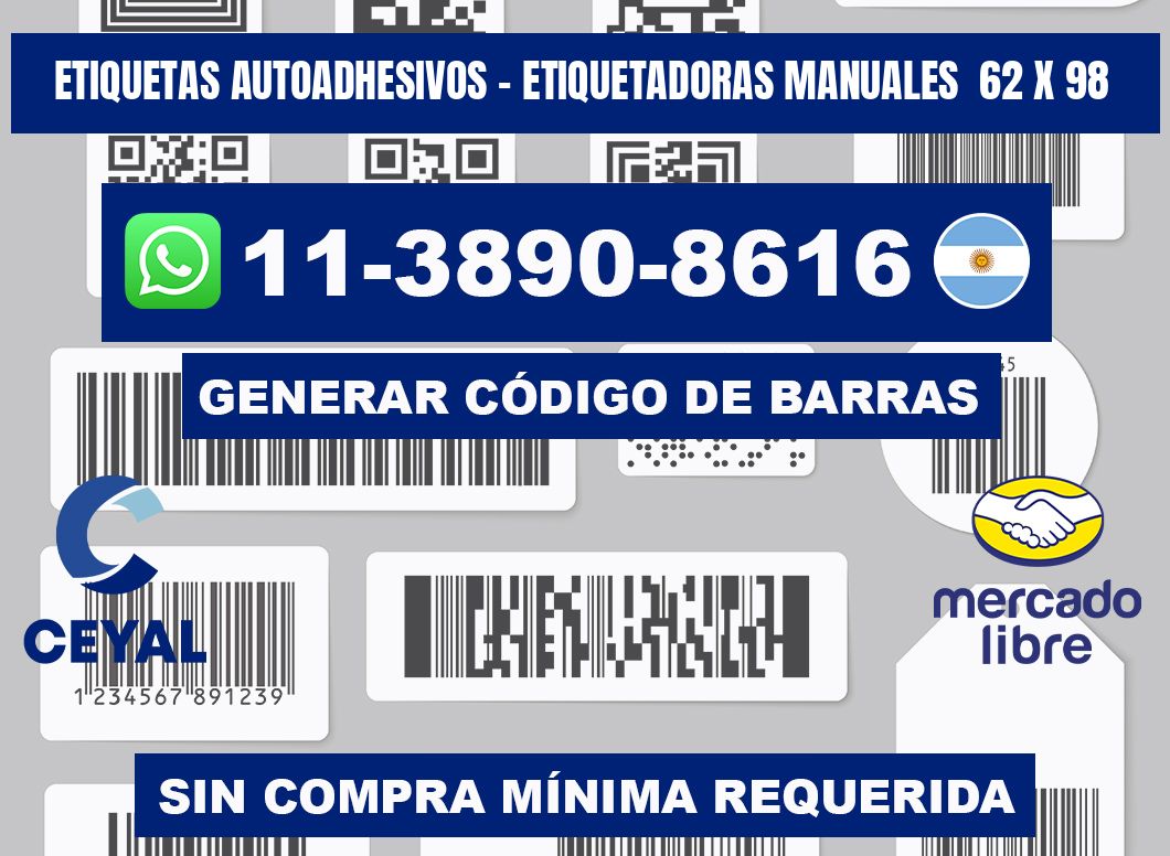 etiquetas autoadhesivos - Etiquetadoras Manuales  62 x 98