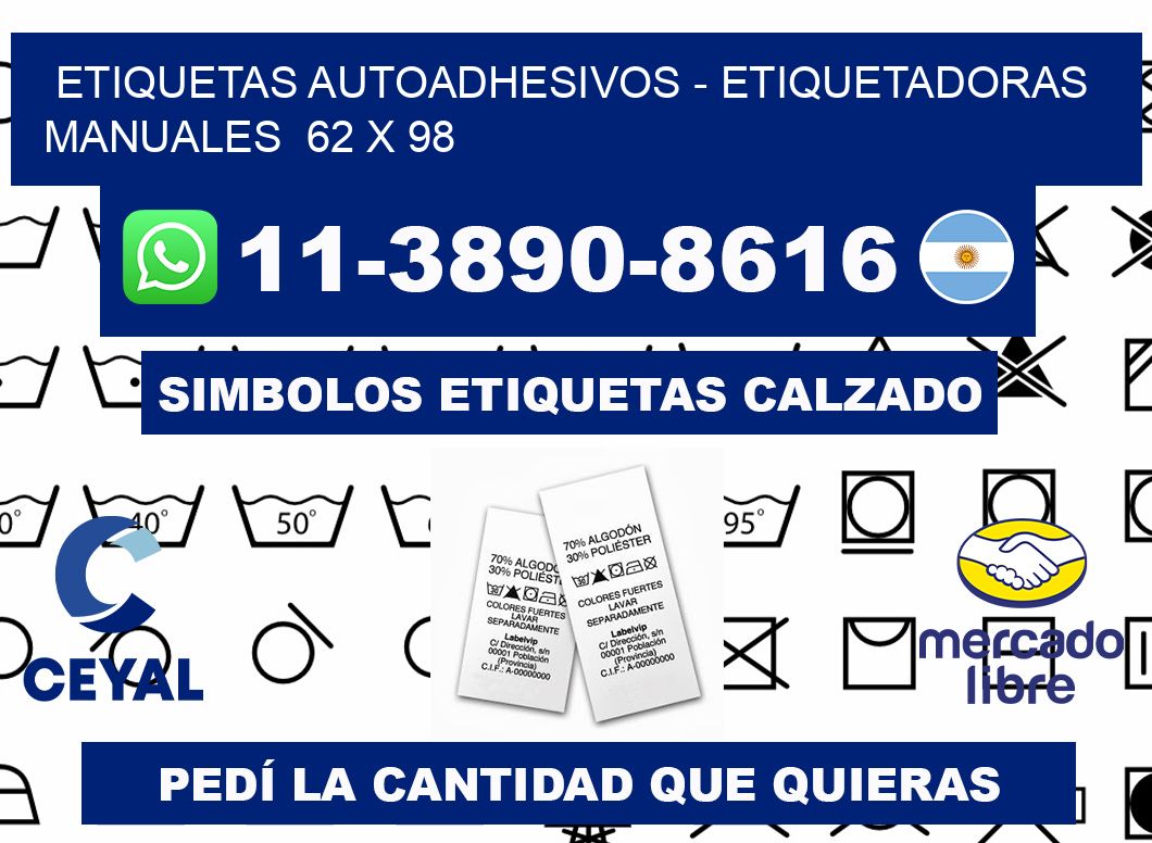 etiquetas autoadhesivos - Etiquetadoras Manuales  62 x 98
