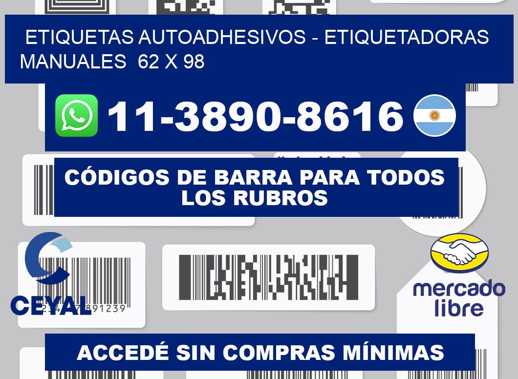 etiquetas autoadhesivos - Etiquetadoras Manuales  62 x 98