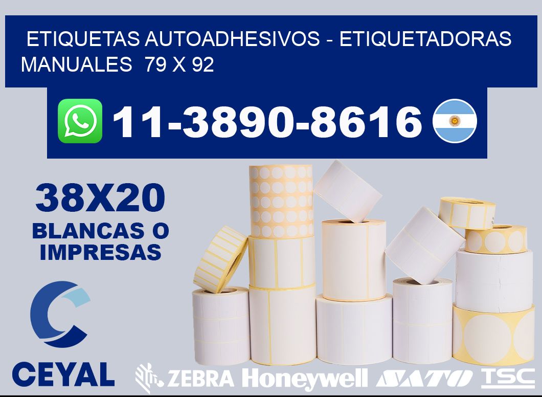 etiquetas autoadhesivos - Etiquetadoras Manuales  79 x 92
