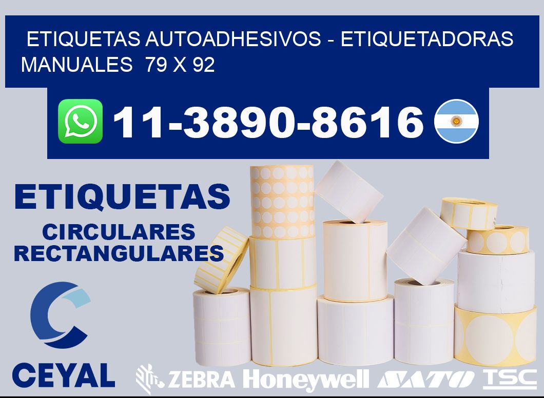 etiquetas autoadhesivos - Etiquetadoras Manuales  79 x 92