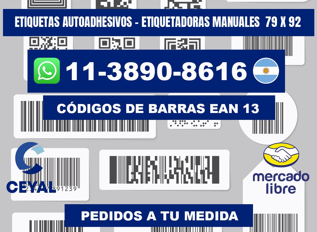 etiquetas autoadhesivos - Etiquetadoras Manuales  79 x 92