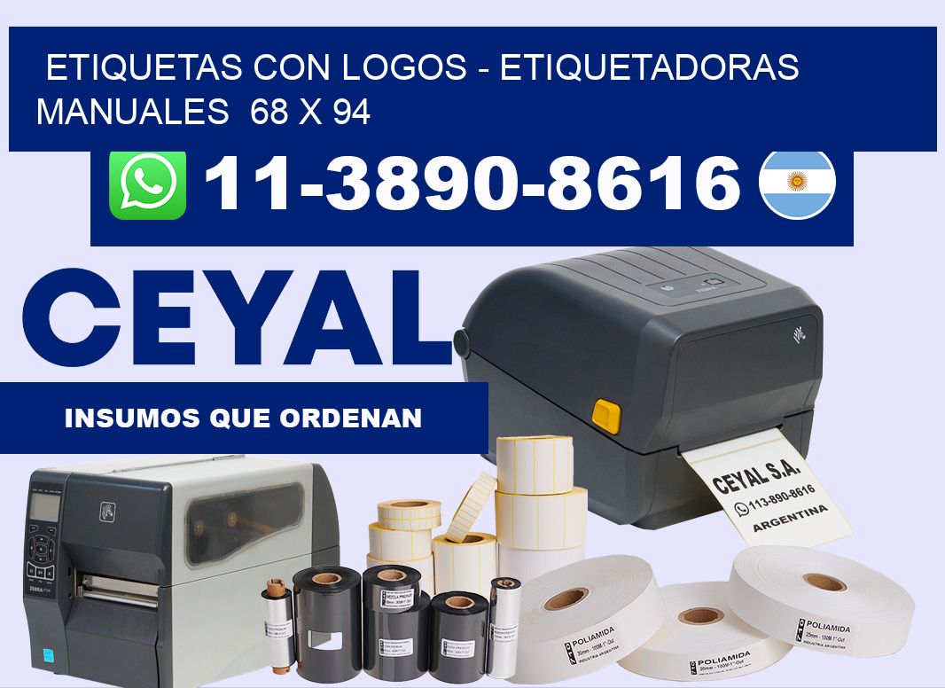 etiquetas con logos - Etiquetadoras Manuales  68 x 94
