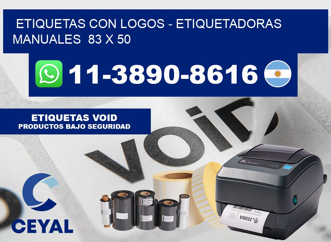 etiquetas con logos - Etiquetadoras Manuales  83 x 50