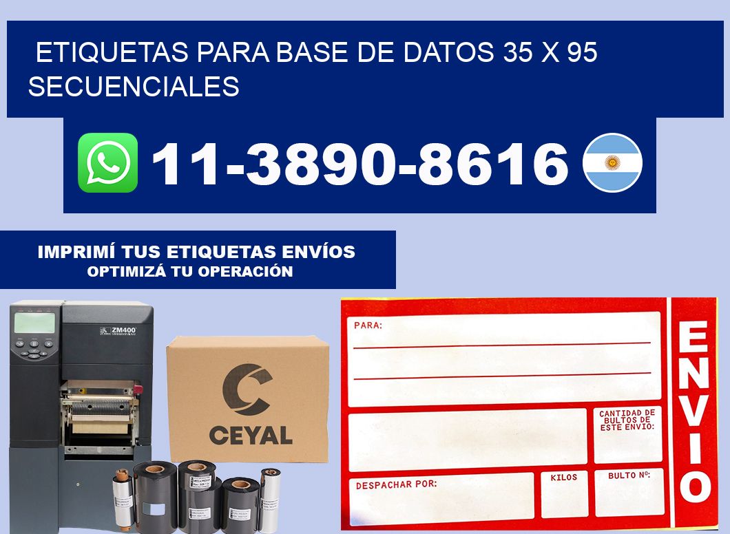 etiquetas para base de datos 35 x 95 secuenciales