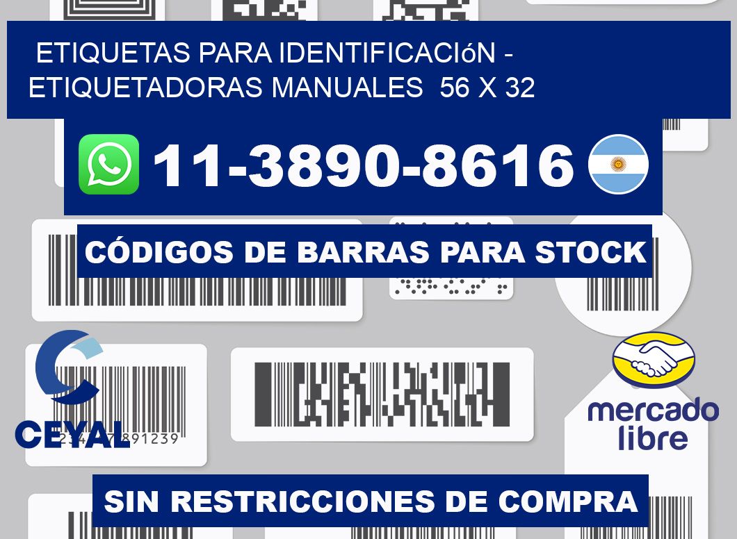 etiquetas para identificación - Etiquetadoras Manuales  56 x 32