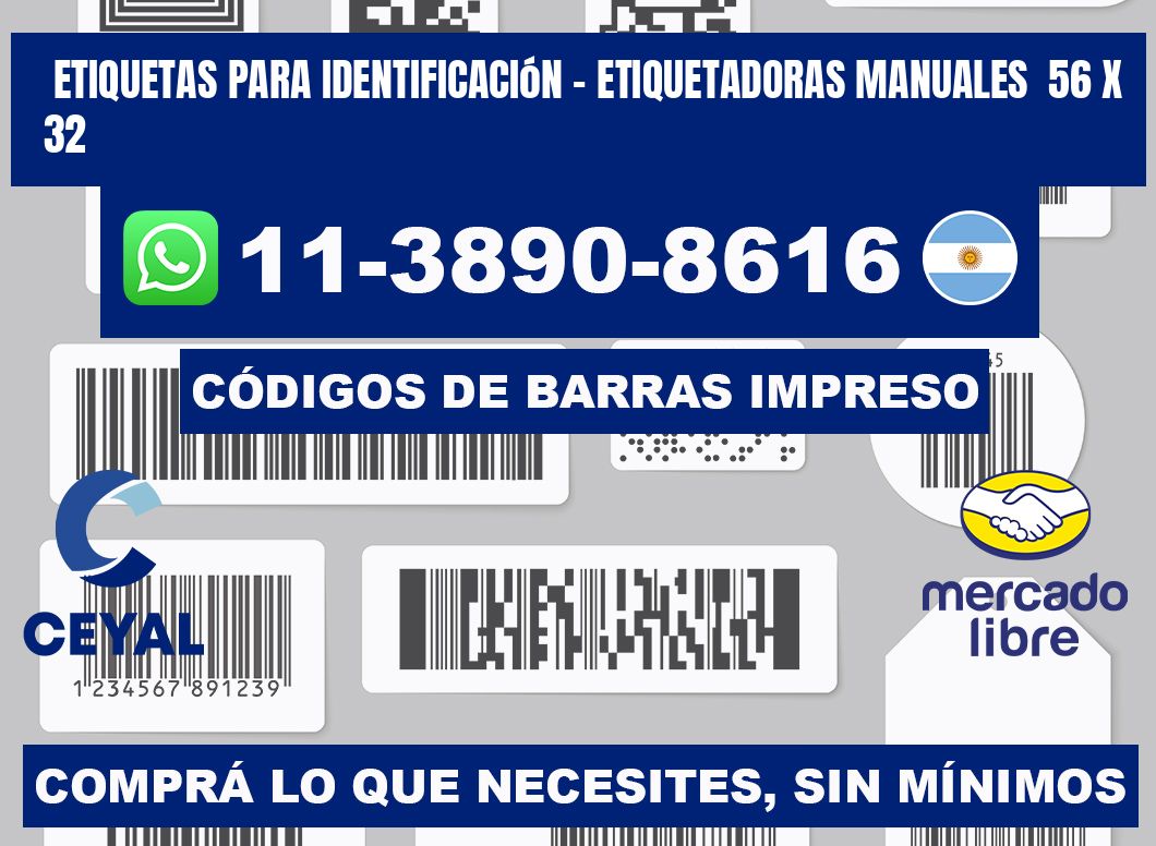 etiquetas para identificación - Etiquetadoras Manuales  56 x 32