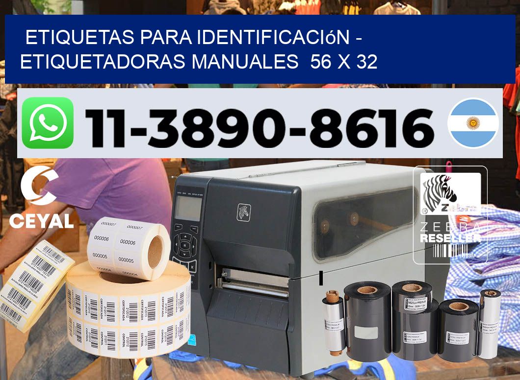 etiquetas para identificación - Etiquetadoras Manuales  56 x 32
