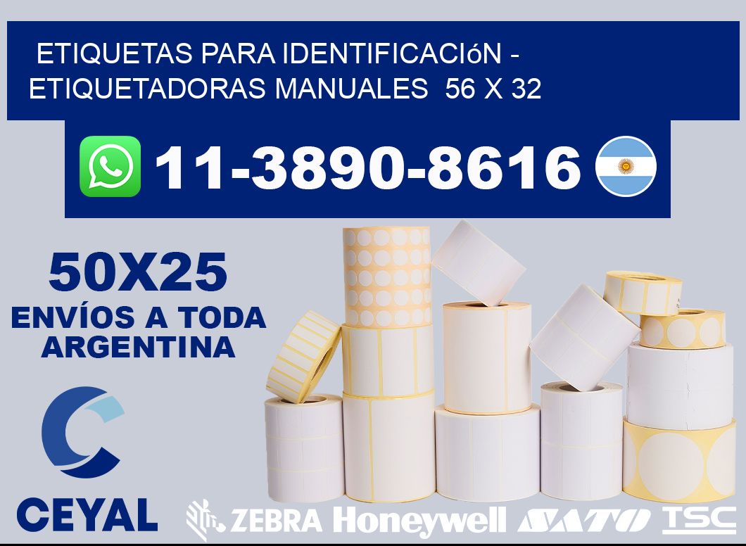 etiquetas para identificación – Etiquetadoras Manuales  56 x 32