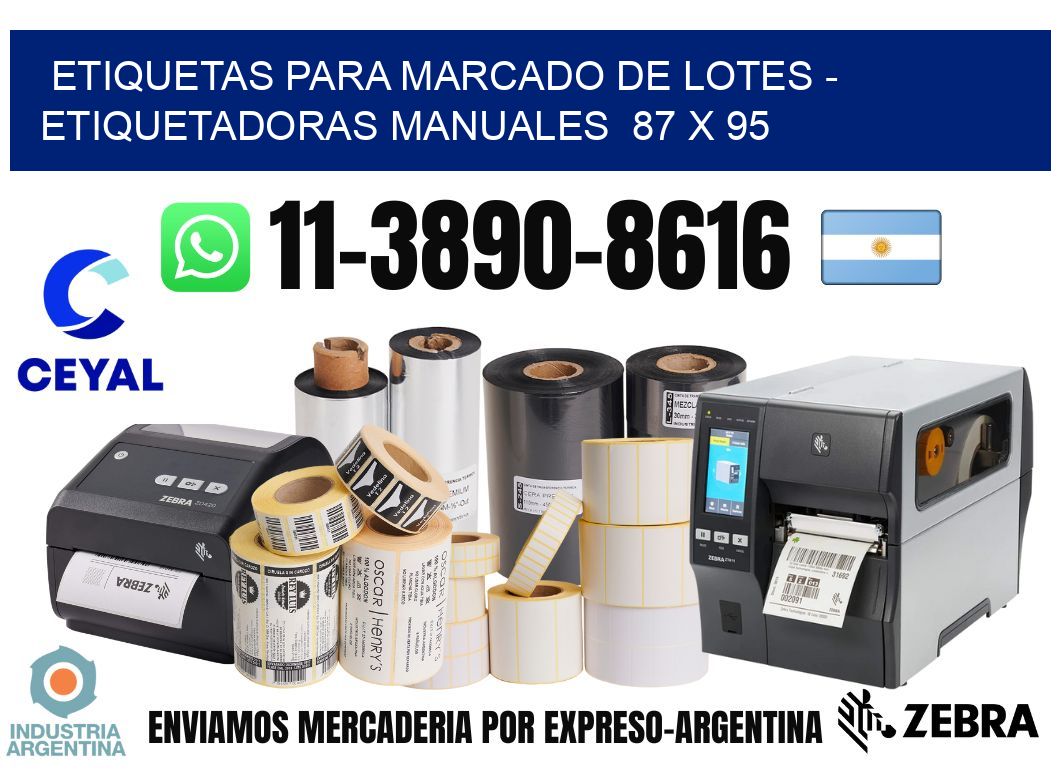 etiquetas para marcado de lotes - Etiquetadoras Manuales  87 x 95